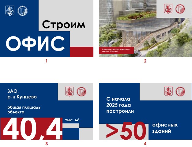 Примеры оформления секций ограждений при строительстве офисных зданий, Градостроительный комплекс